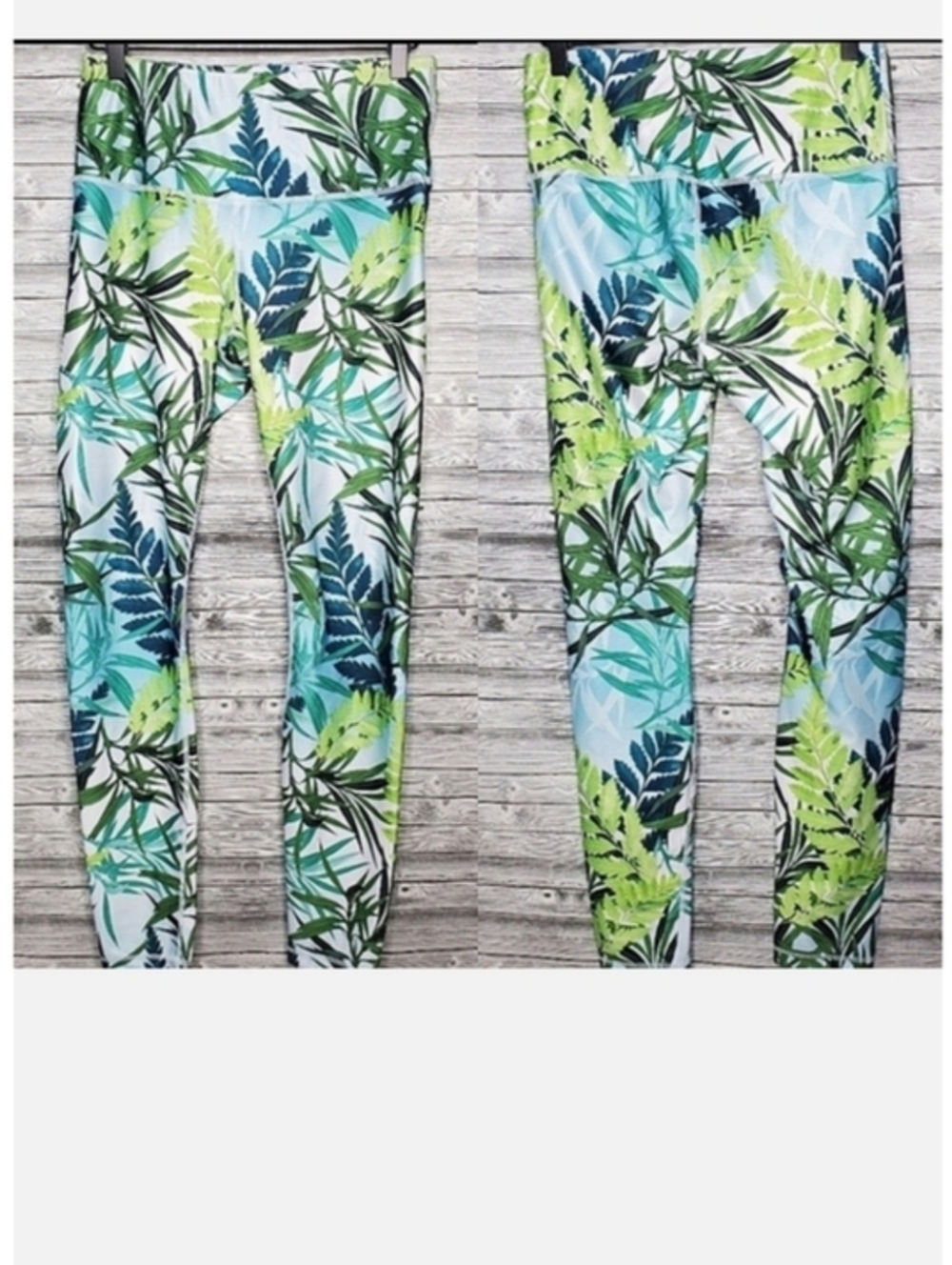 Playground Premium Leggings Size Medium Green Foliage Print